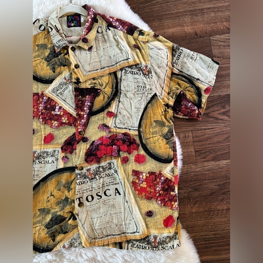 Vintage Jams World Opera Tosca Hawaiian Shirt Large Men - Picture 5 of 15